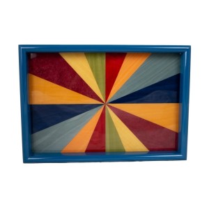 Inlaid Triangles Wood Tray