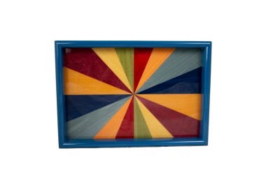 Inlaid Triangles Wood Tray