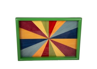 Inlaid Triangles Wood Tray