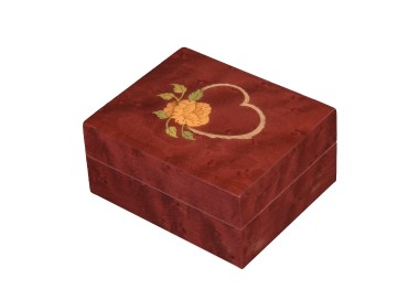 Inlaid Music Box 410 Heart with Flowers