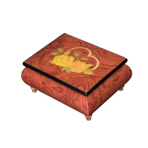 Inlaid Music Box 415 Heart with Flowers