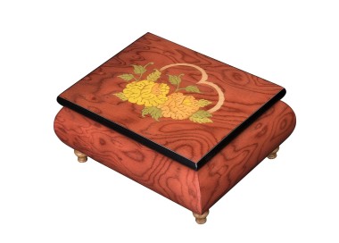 Inlaid Music Box 415 Heart with Flowers